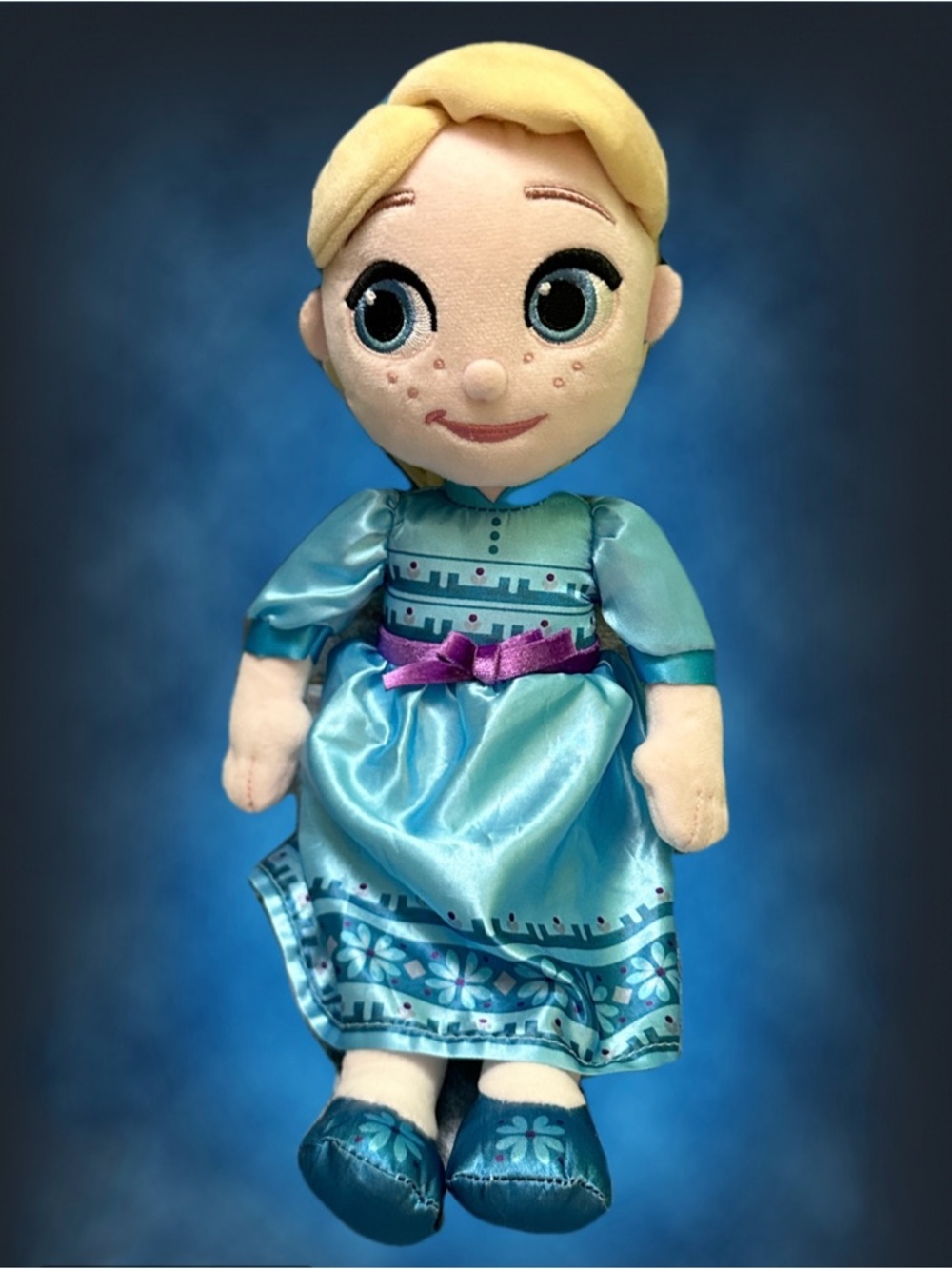 Disney Animators Elsa Plush Girl Doll with Purple Bow